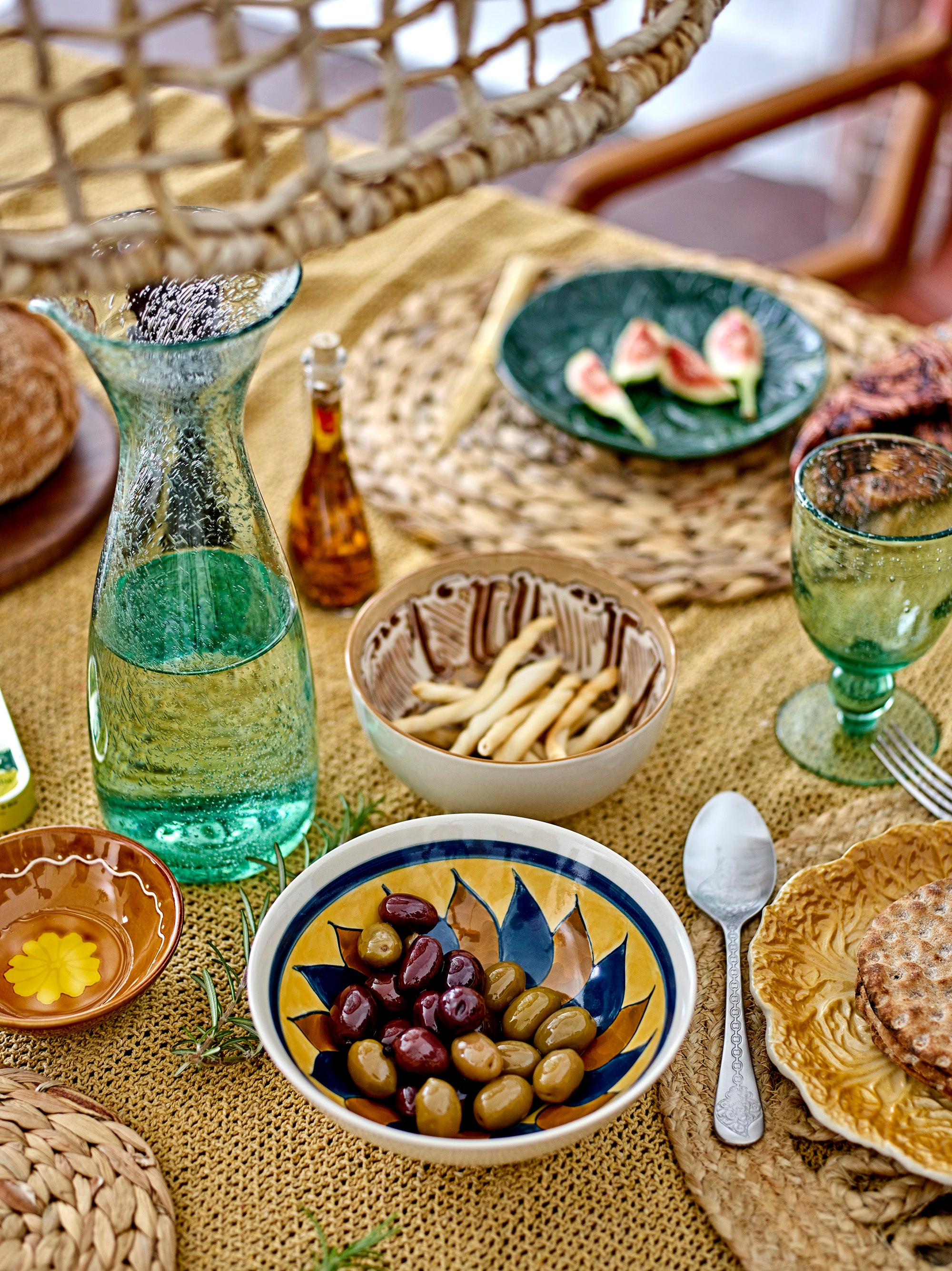 Manela wine glasses, green, glass