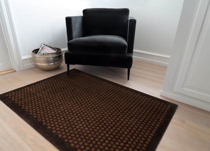 News - Carpet/had 90 x 130 cm - Dot/Cognac -Dark Brown