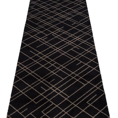 Floor mat 67 x 200 cm - Lines/Sand Black