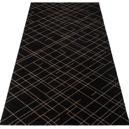 Floor mat 90 x 200 cm - Lines/Sand Black