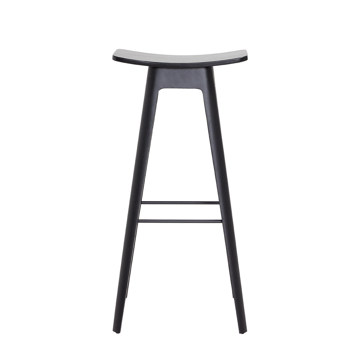 Andersen Furniture HC1 barstol - sæde i sort finér - understel i sort - H80 cm - DesignGaragen.dk.