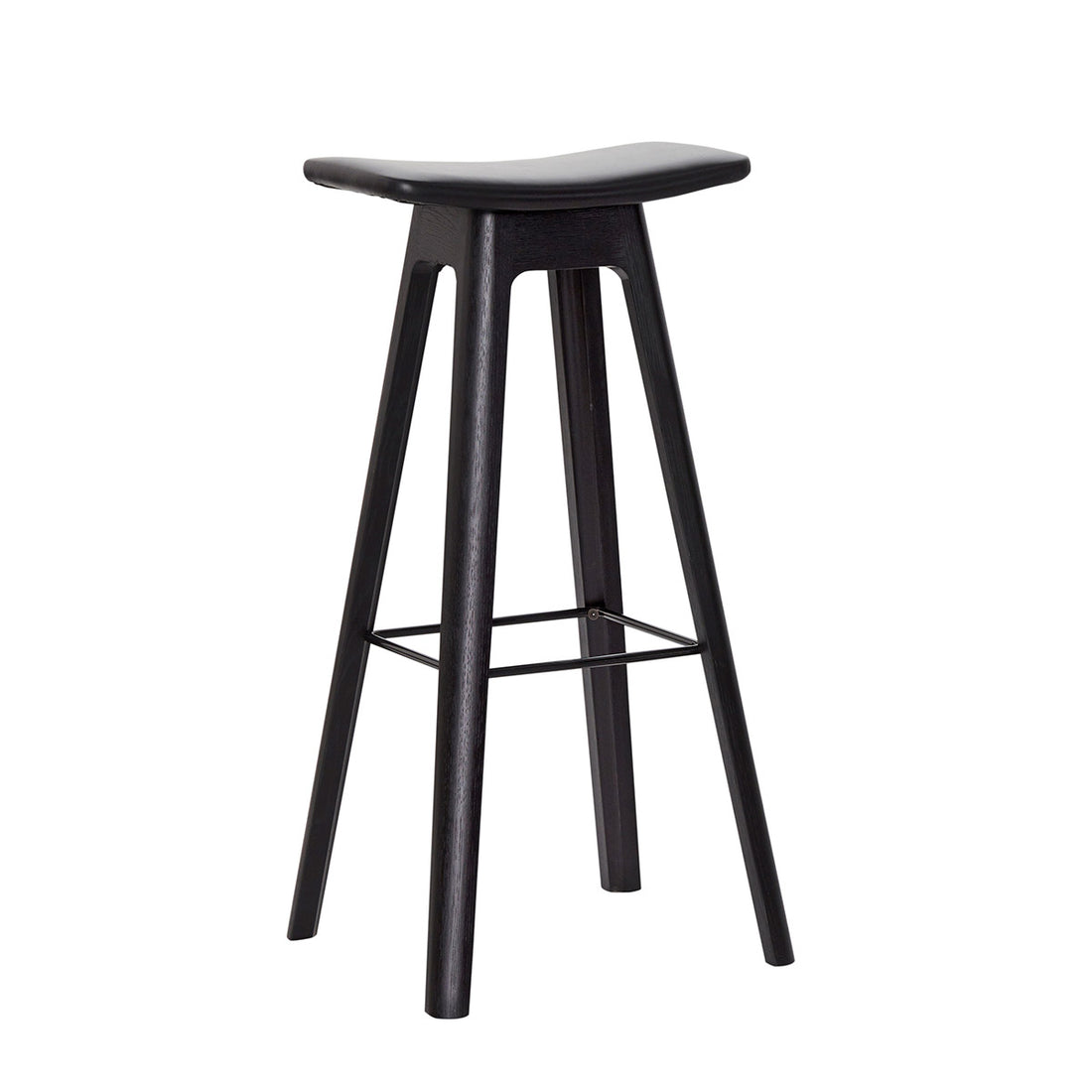 Andersen Furniture - HC1 barstol - sæde i sort læder - understel i sort - H80 cm - Andersen Furniture - DesignGaragen.dk