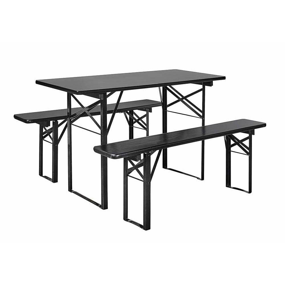 Nordal Garden set with table and benches - 160x60 - black