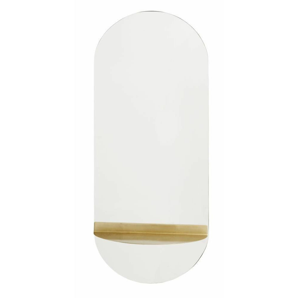 Nordal Mirror with metal shelf in gold finish - 61x30 cm