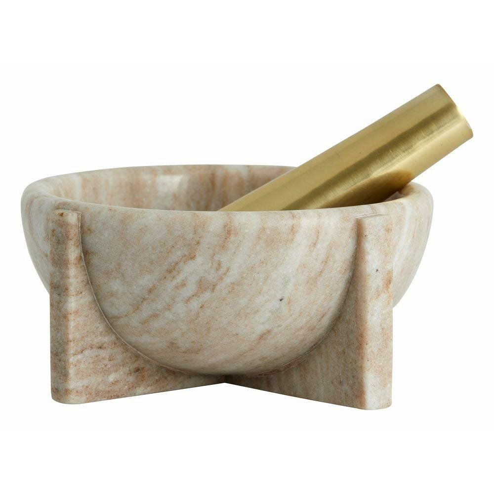 Nordal ROCOTO mortar in marble - h8 cm - brown