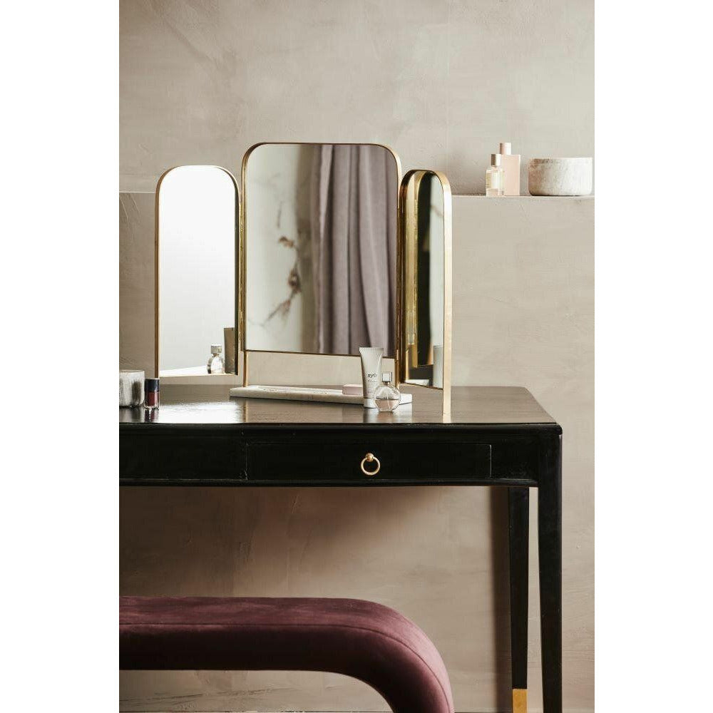 Nordal OTUS table mirror - H57,5 cm - gold/white marble