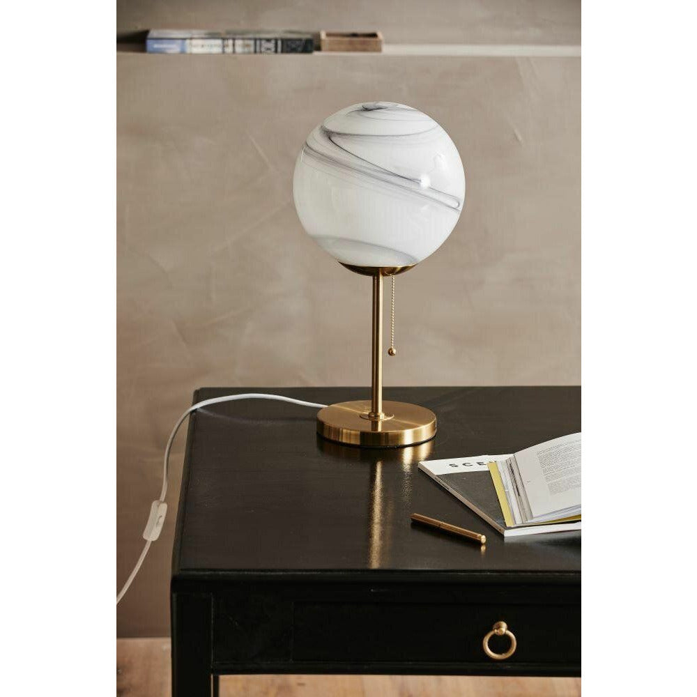 Nordal FAUNA table lamp in glass - h49 cm - white/gold
