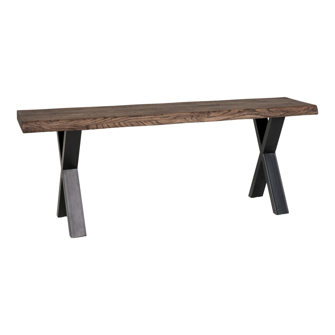 Toulon bench - bench in smoked oiled oak with wavy edge 120x32 cm - 1 - pcs
