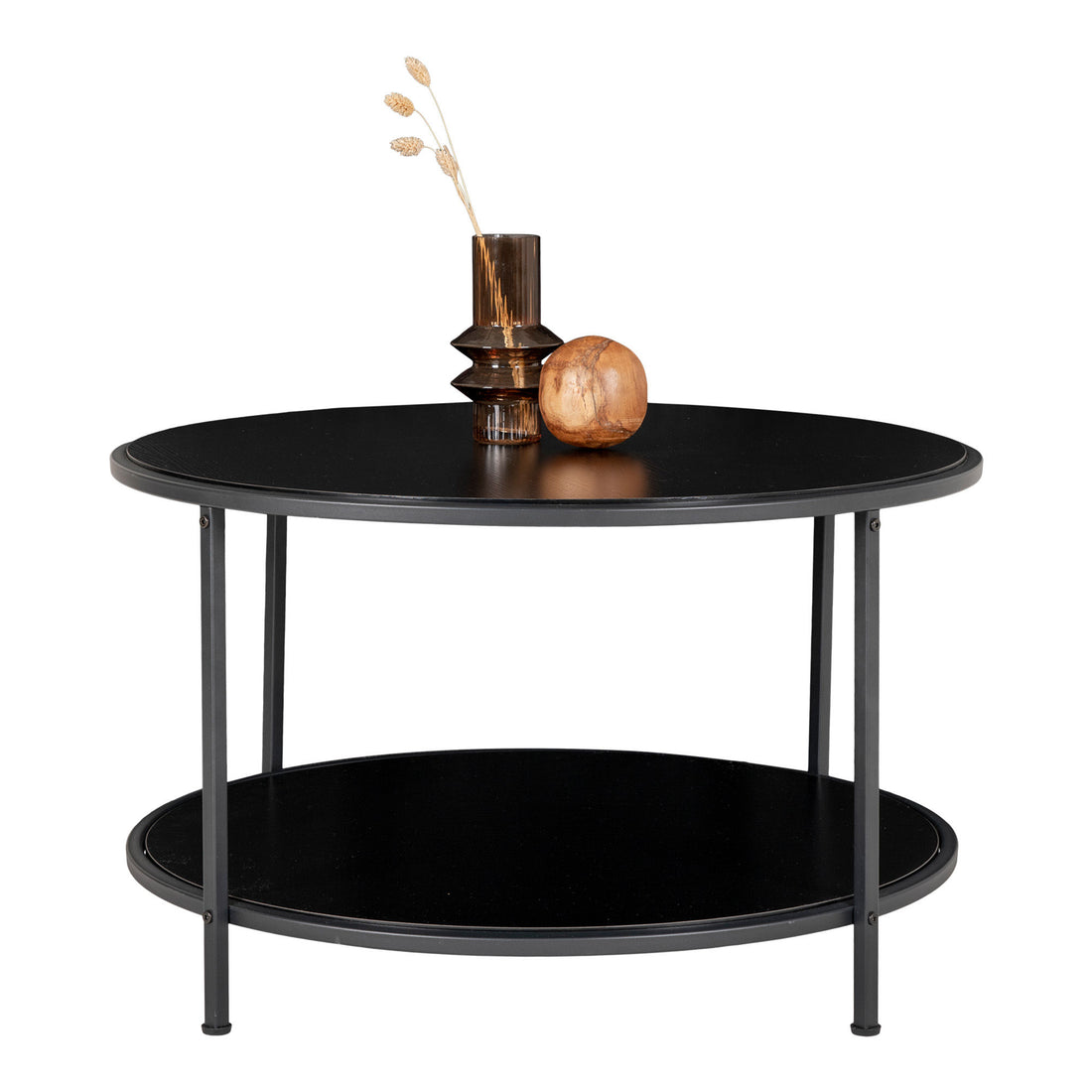 Vita Coffee table - Round coffee table with black frame and black countertops Ø80x45 cm - 1 - pcs