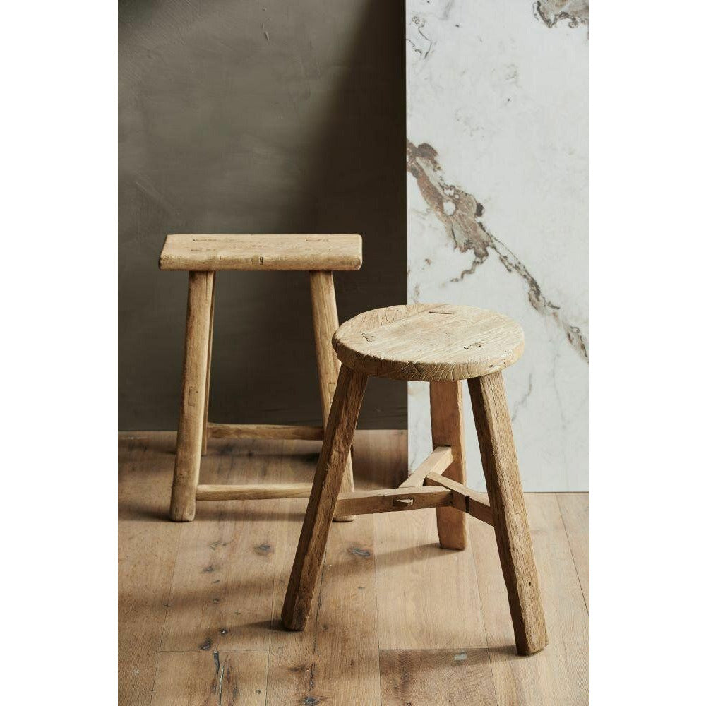 Nordal ARGUN round stool in wood - H53 cm - natural