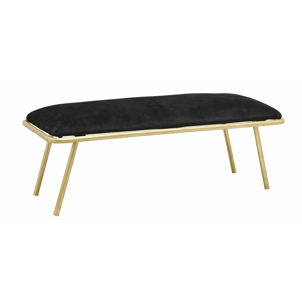 Nordal WARM bench w/golden frame and velour - l122 cm - black