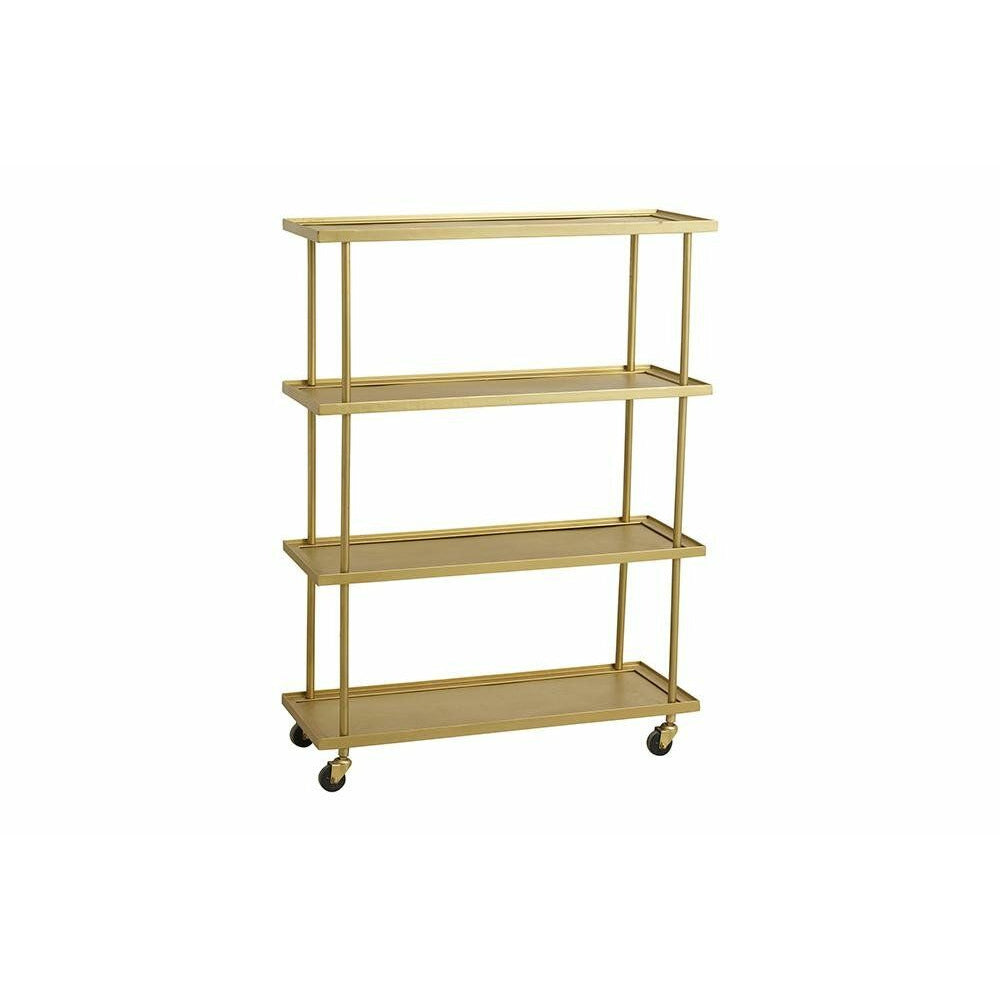 Nordal KAMO roller table in brass with 4 shelves - 76x31 cm