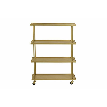 Nordal KAMO rullebord i messing med 4 hylder - 76x31 cm - Nordal - DesignGaragen.dk