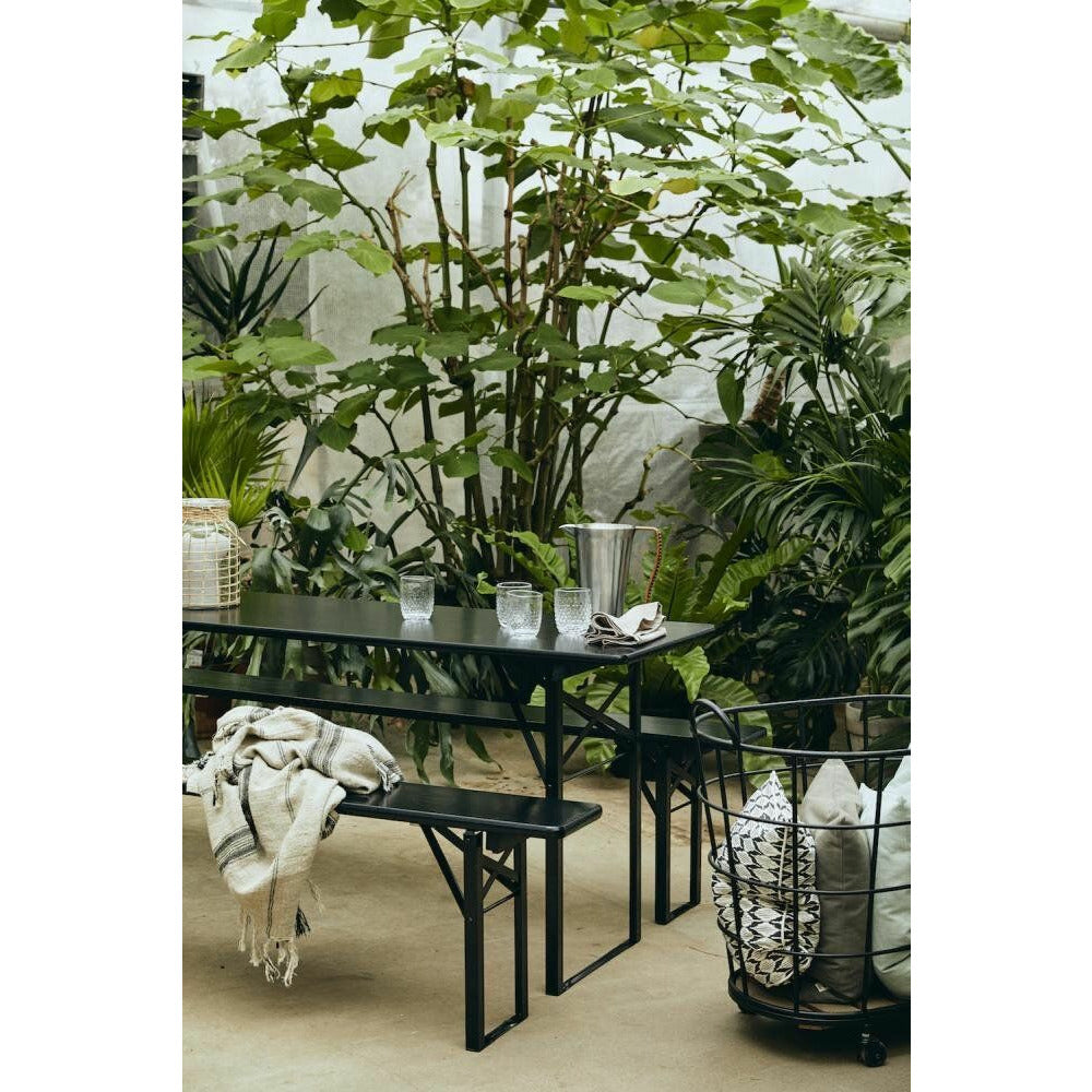 Downtown wire basket with wheels - H73 cm - black