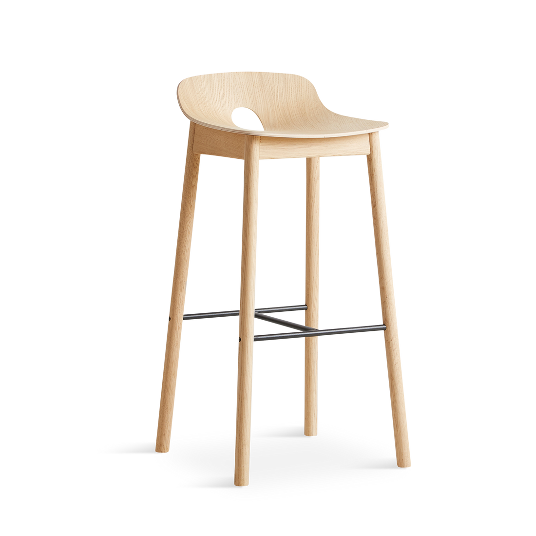 WOUD -  Mono bar stool - White pigmented oak