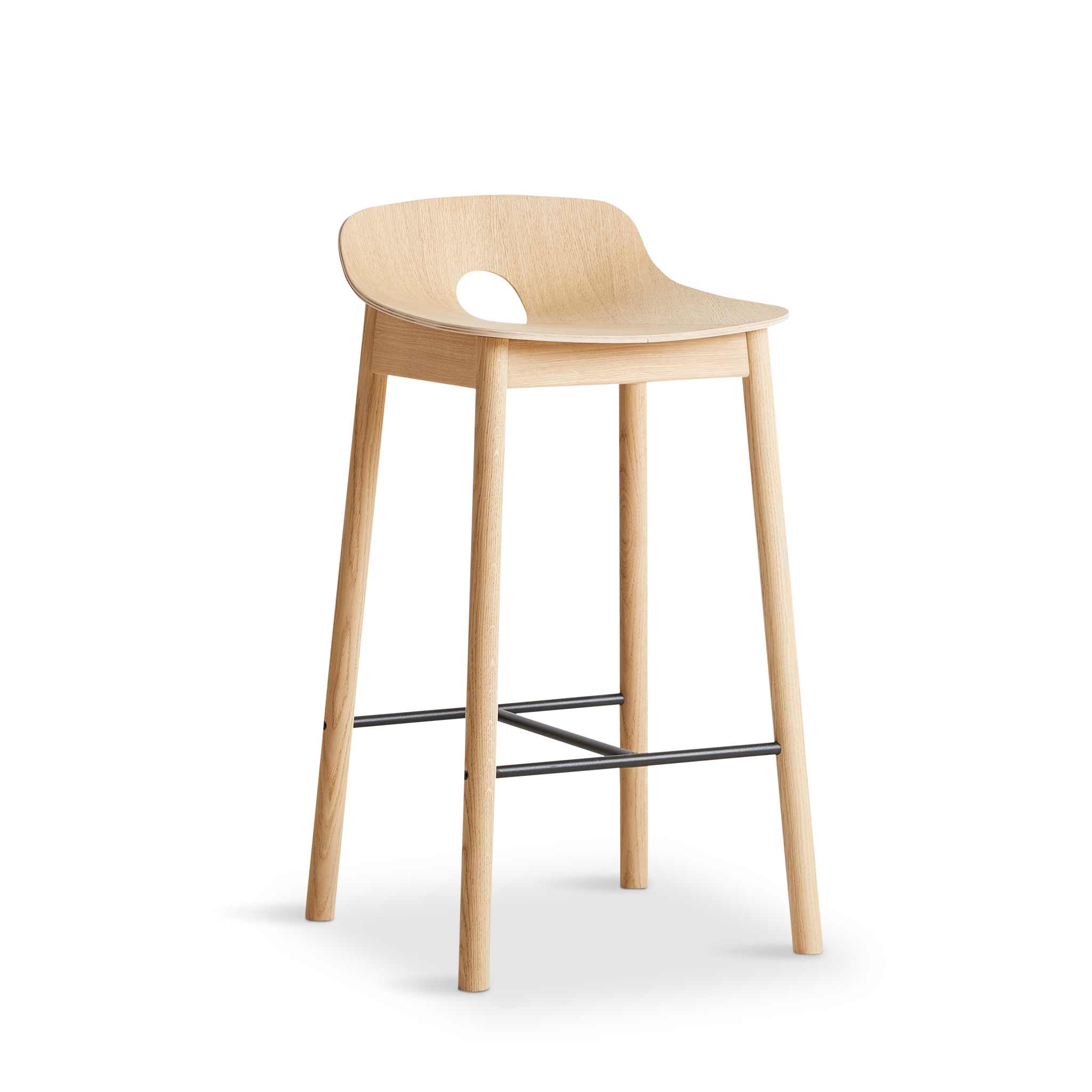 WOUD -  Mono counter chair - White pigmented oak