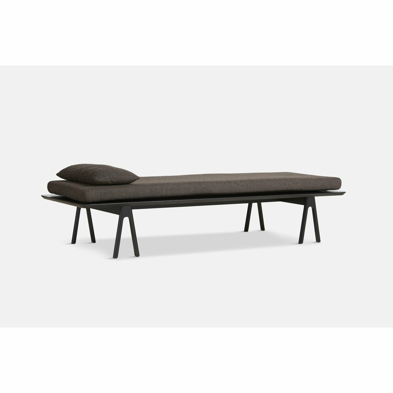 WOUD - Level daybed - Dark brown bouclé/black 190x76,50x41 cm - WOUD - DesignGaragen.dk