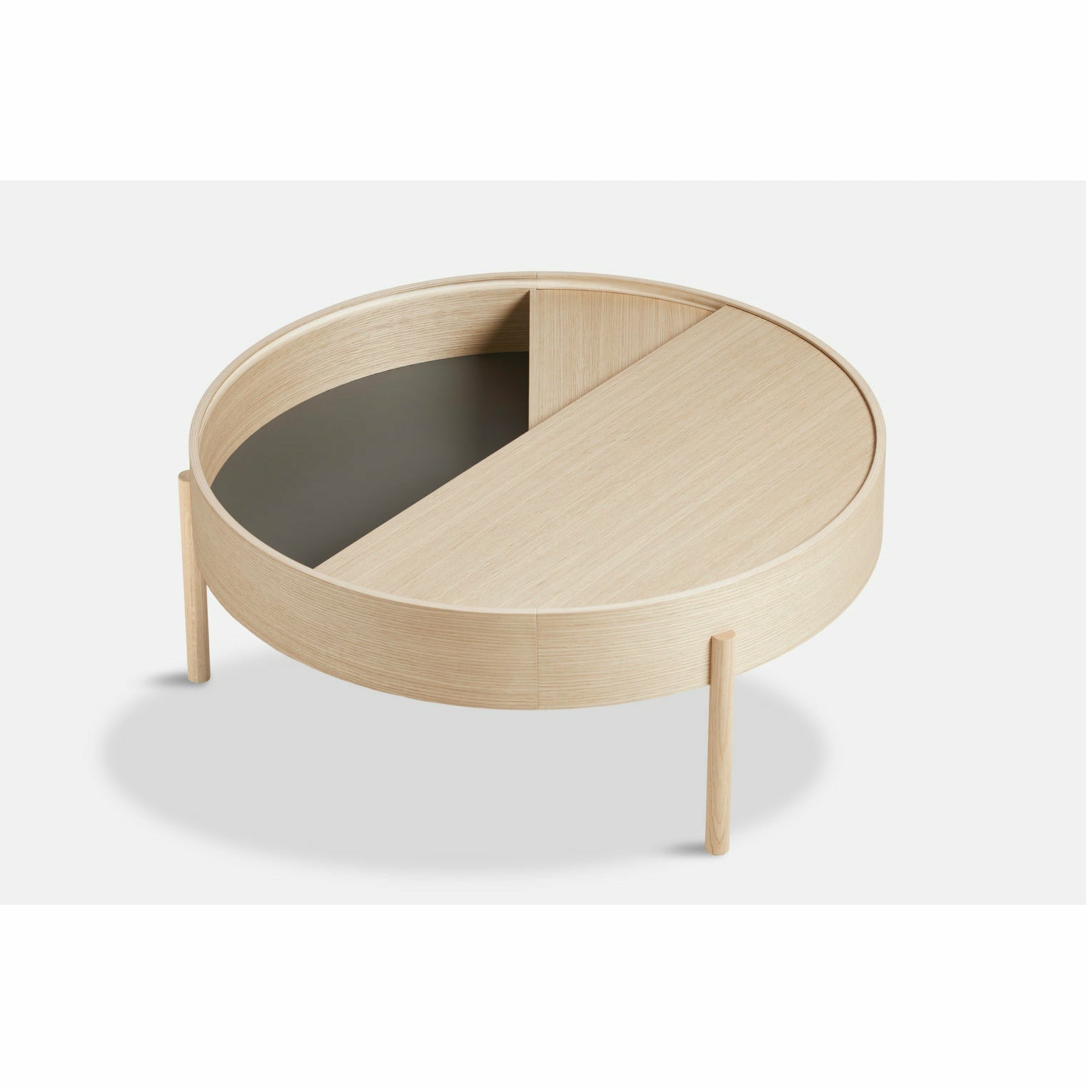 WOUD -  Arc coffee table (89 cm) - White pigmented ash