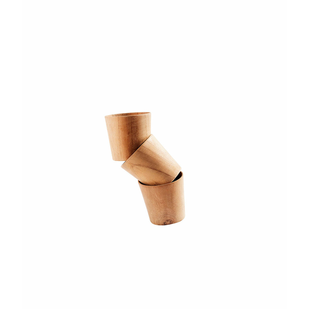 Muubs Bæger Egg Base - Natur - Ny Teak - H: 5 Ø: 5 cm - DesignGaragen.dk.