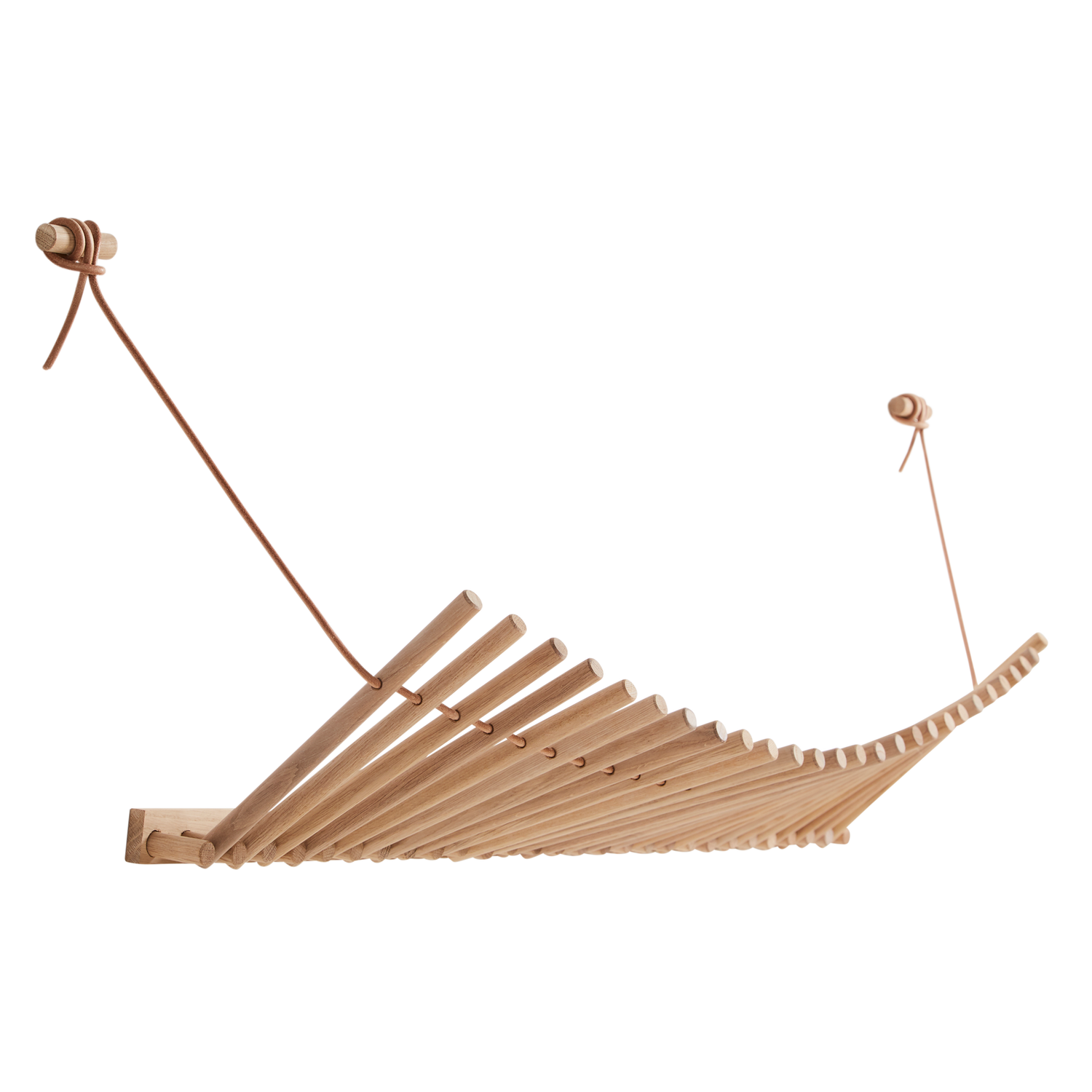 WOUD - Knaegt coat rack - White pigmented oak/cognac - WOUD - DesignGaragen.dk