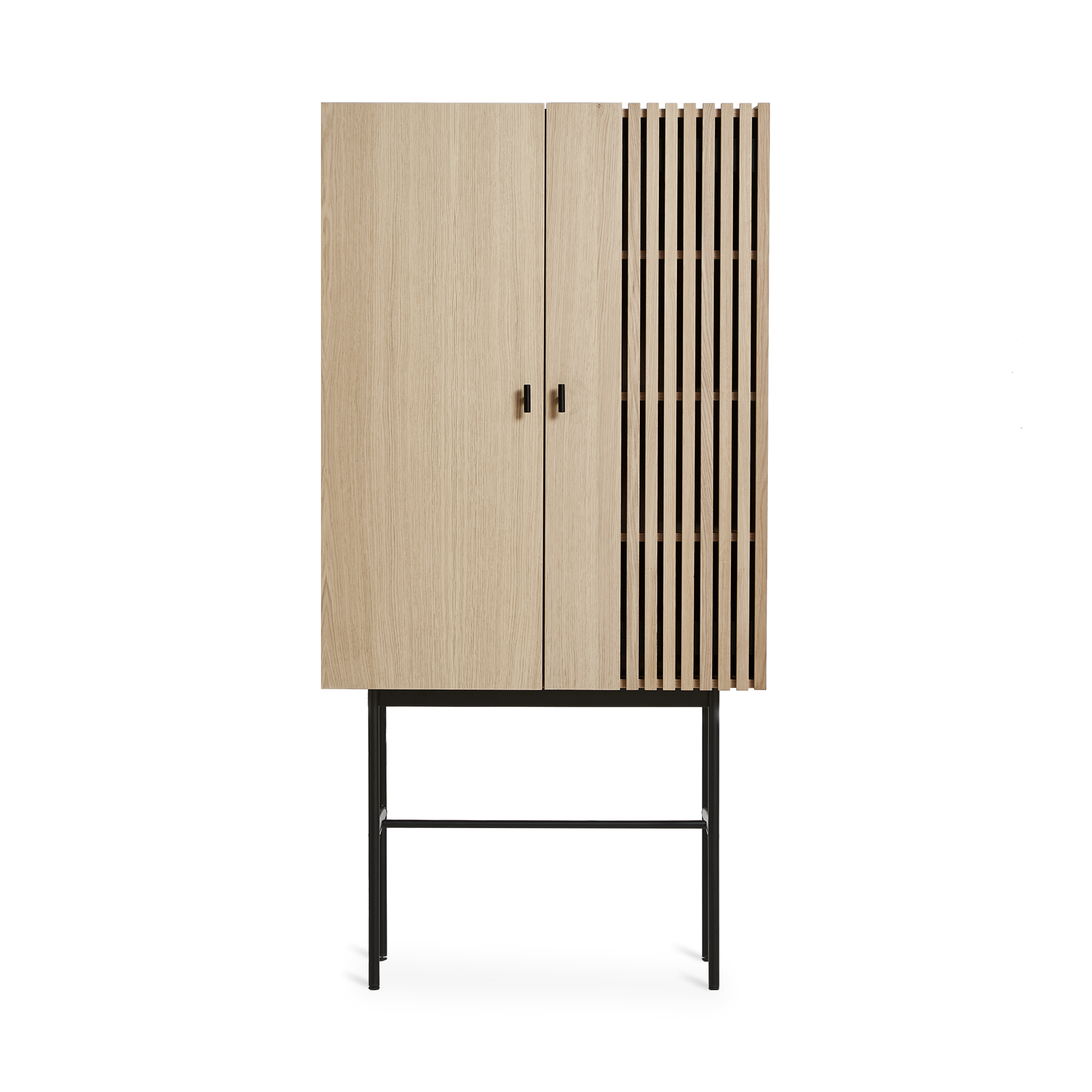 WOUD -  Array highboard (80 cm) - White pigmented oak