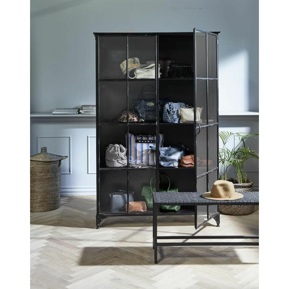 Nordal DOWNTOWN display cabinet in iron - 185x120 - black