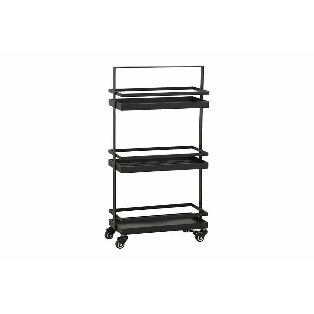 Nordal VOLLOS roller shelf / bookcase in iron - 80x42 cm - black