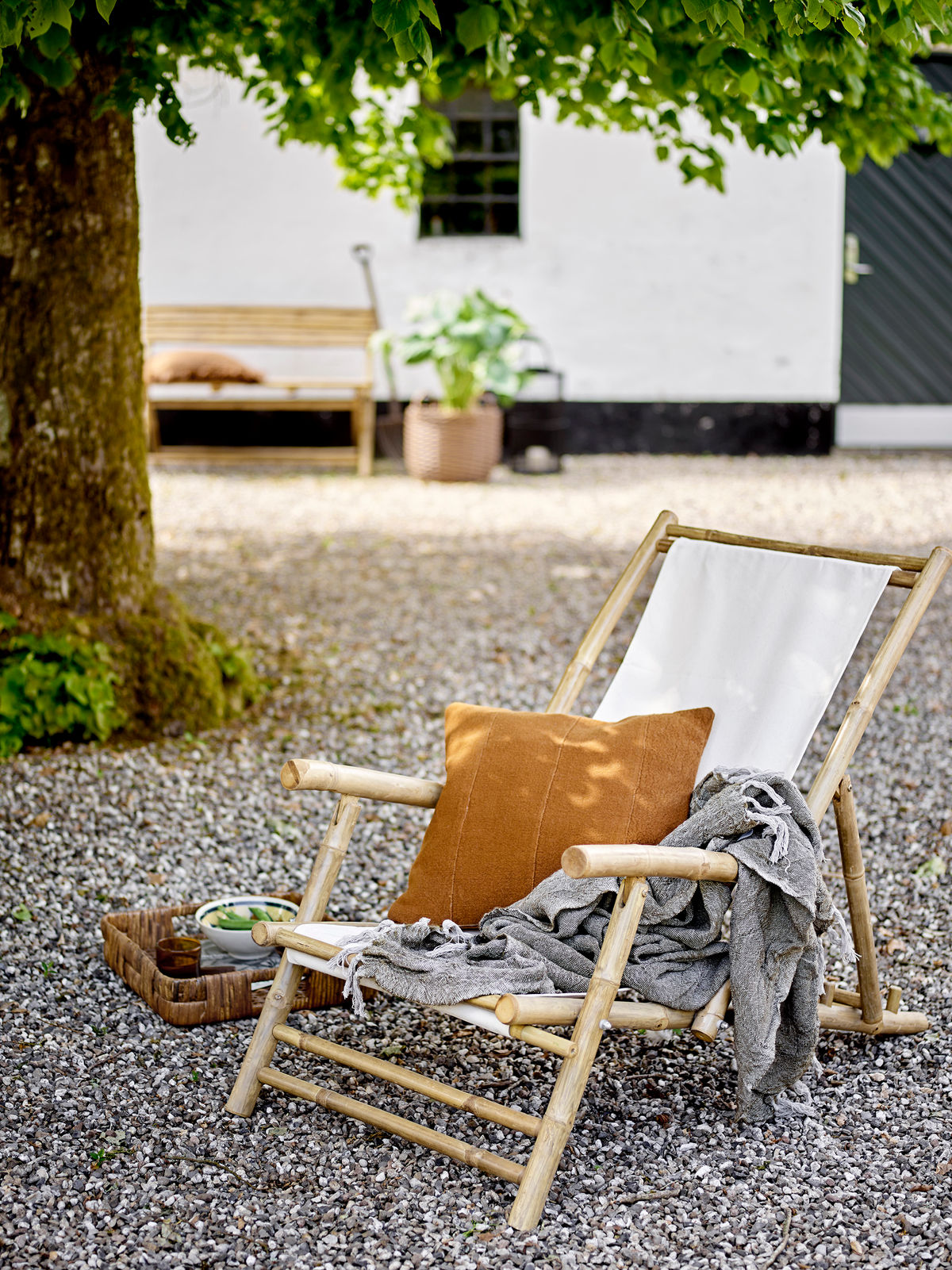 Bloomingville Corfu sun lounger, nature, bamboo