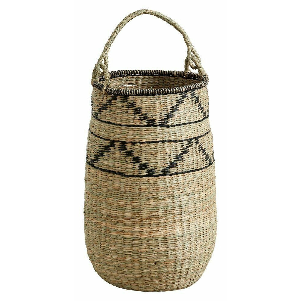 Nordal TROGIR wicker basket in sea grass - small - nature/black