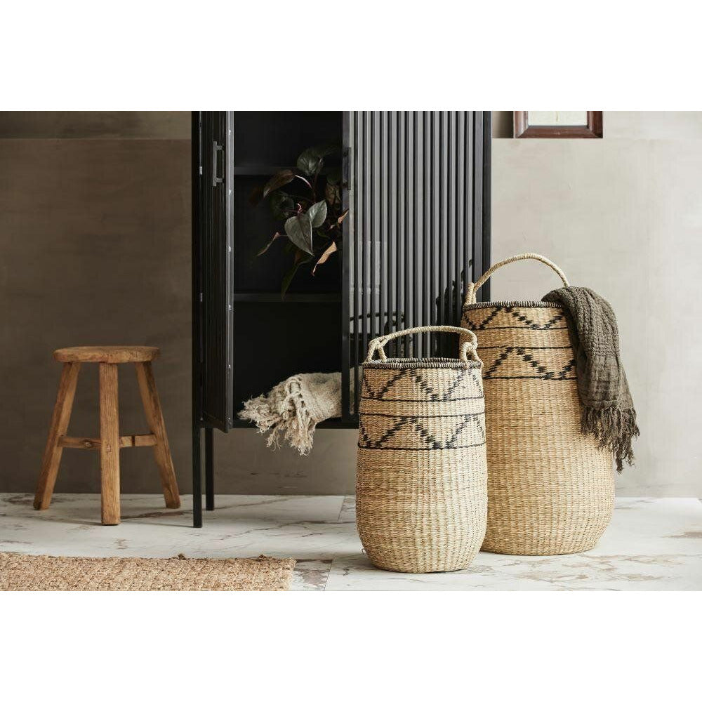 Nordal TROGIR wicker basket in sea grass - small - nature/black