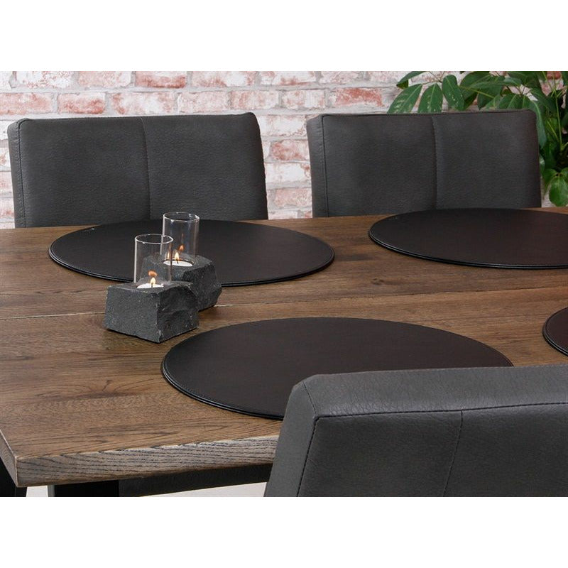 House of Sander Oval placemat // Black PU - HARD