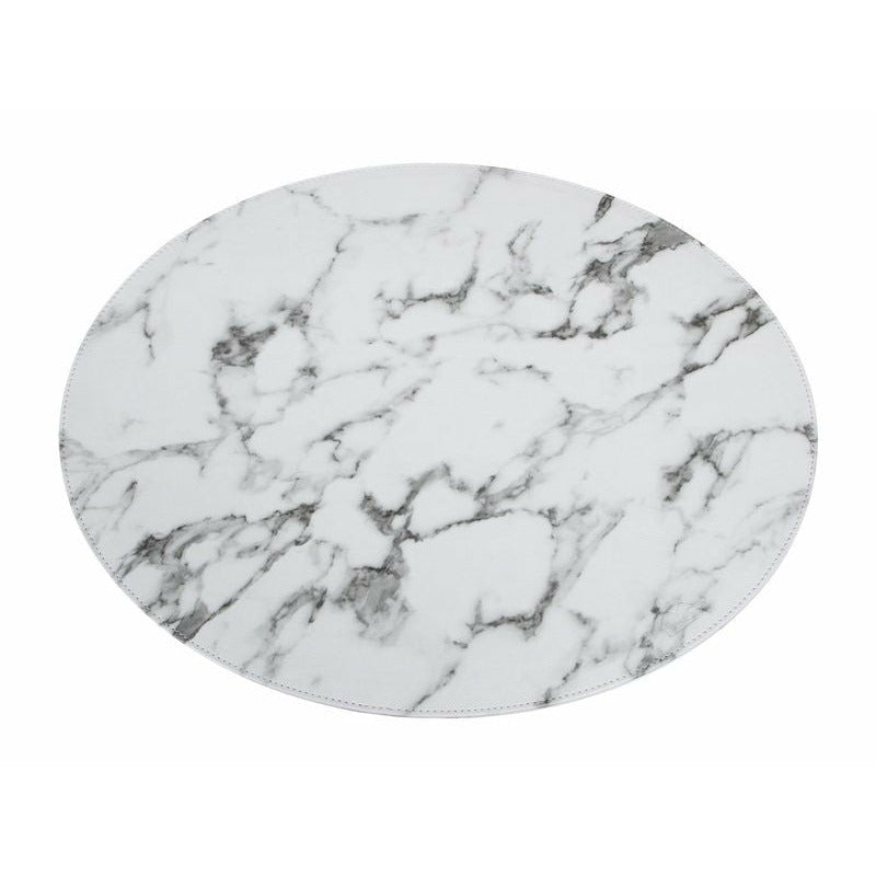 House of Sander Oval placemat // White marble look PU - HARD