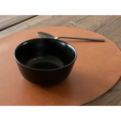 House of Sander Oval placemat // Cognac bonded leather