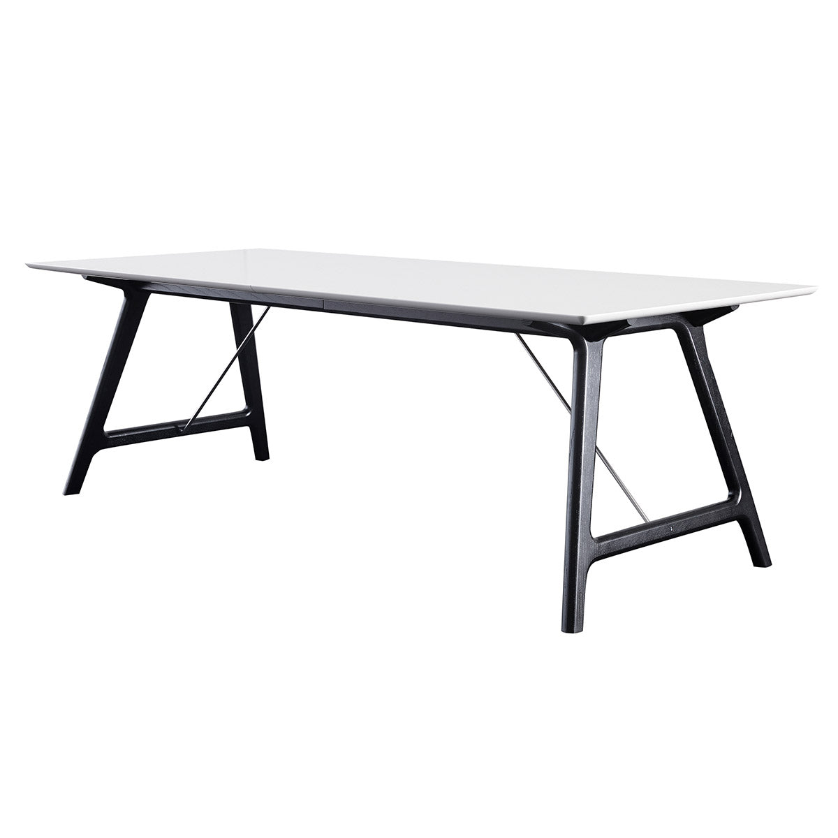 T7 udtræksbord i hvid laminat - understel i sort - 95x220xH72,5 cm - Andersen Furniture - DesignGaragen.dk