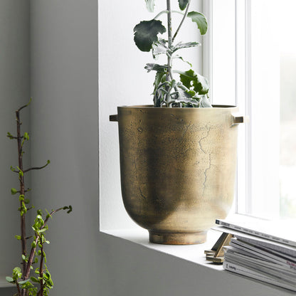 House Doctor herb pot, foem, antique brass-h: 28 cm, dia: 25 cm