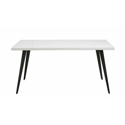 Nordal BLANCA dining table in wood and iron - 160x100 - white high gloss