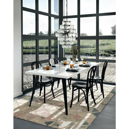 Nordal BLANCA dining table in wood and iron - 160x100 - white high gloss