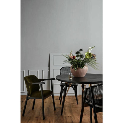 Luvua round dining table in wood - Ø120 - Black/Mat Gold Finish
