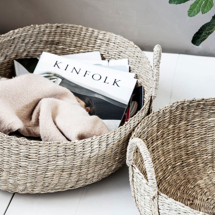 House Doctor - Basket, Carry, Nature - S:, W: 40 cm, H: 24 cm, DIA: 40 cm, M :, W: 50 cm, H: 27 cm, DIA: 50 cm, l :, w: 60 cm, h: 30 cm, dia: 60 cm