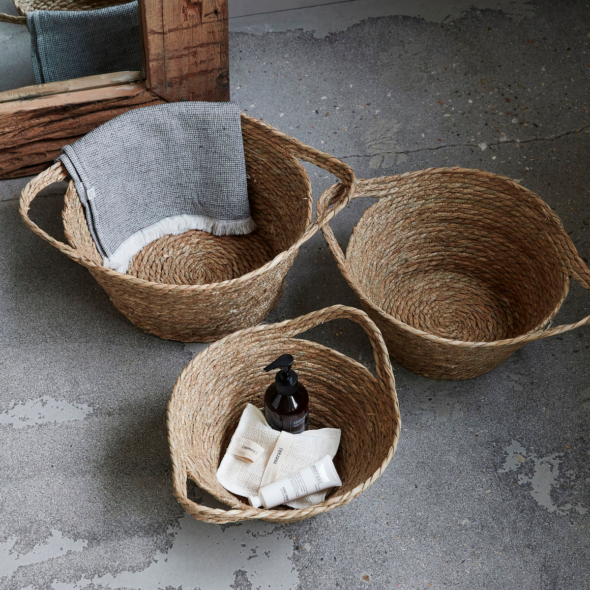 House Doctor-Kurv, Jat, Natural-S:, h: 18 cm, dia: 28 cm, M:, h: 20 cm, dia: 30 cm, L:, h: - House Doctor - DesignGaragen.dk