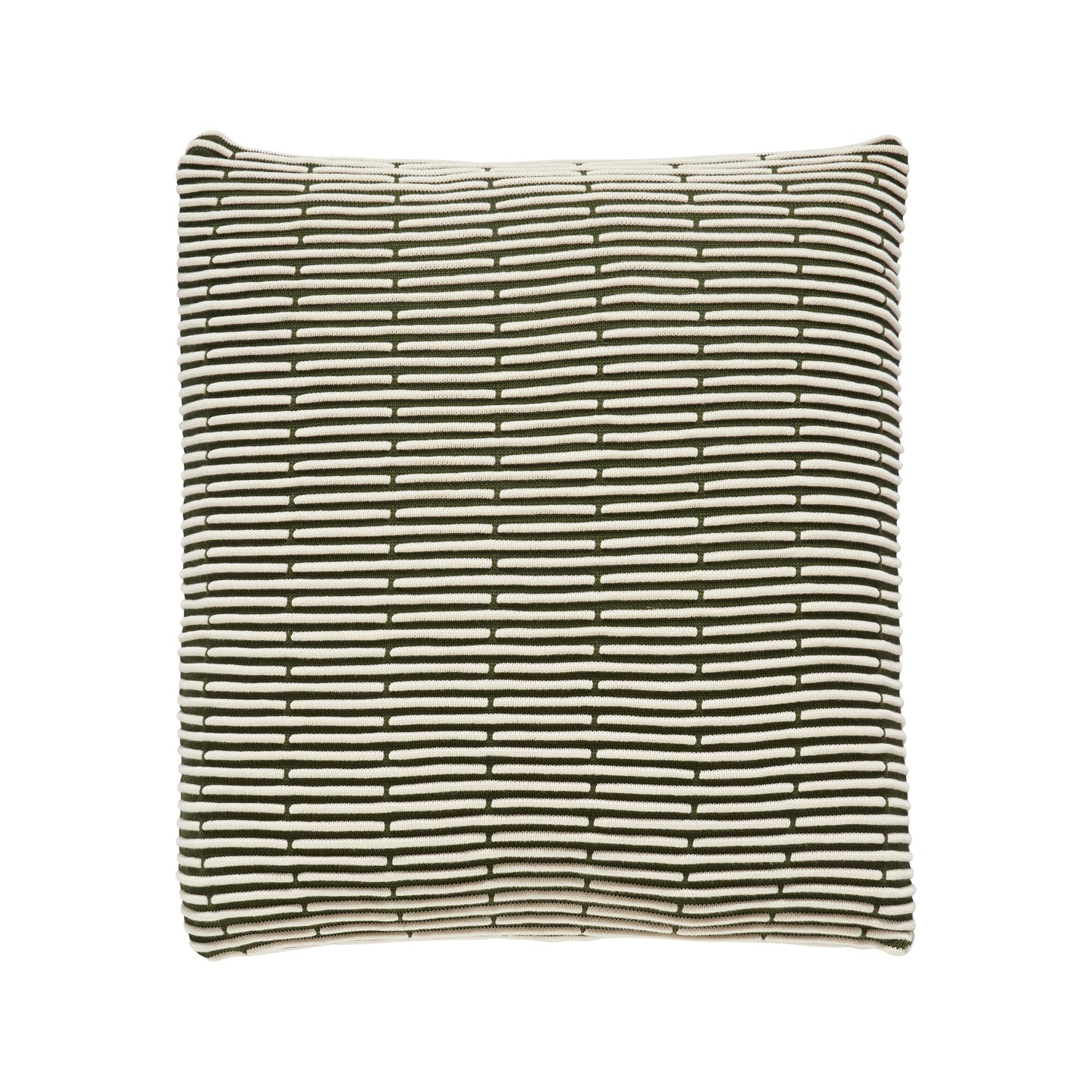 Hübsch - Pude m/mønster/fyld, bomuld, OEKO-TEX, grøn/hvid - 50x50cm - Hübsch - DesignGaragen.dk