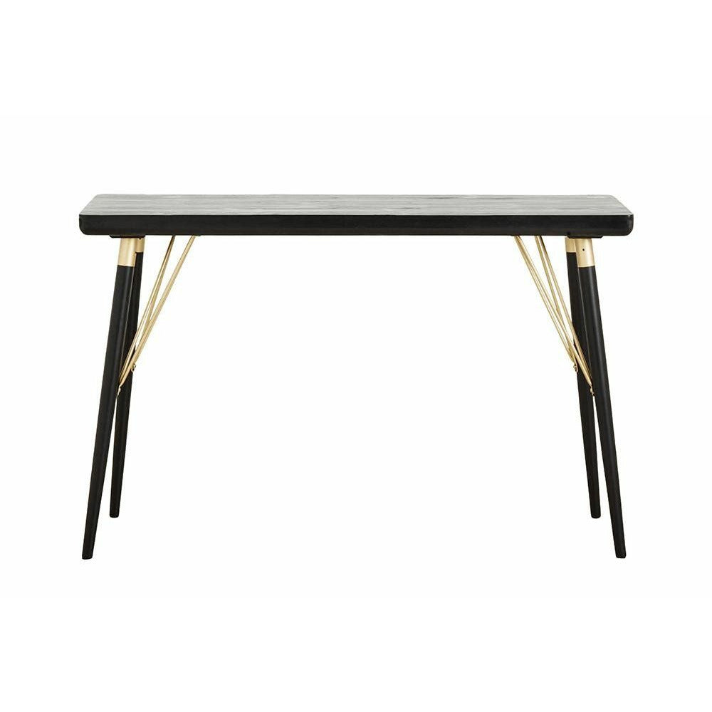 Liscia console table in wood - 120 x 40 cm - black/matte gold finish