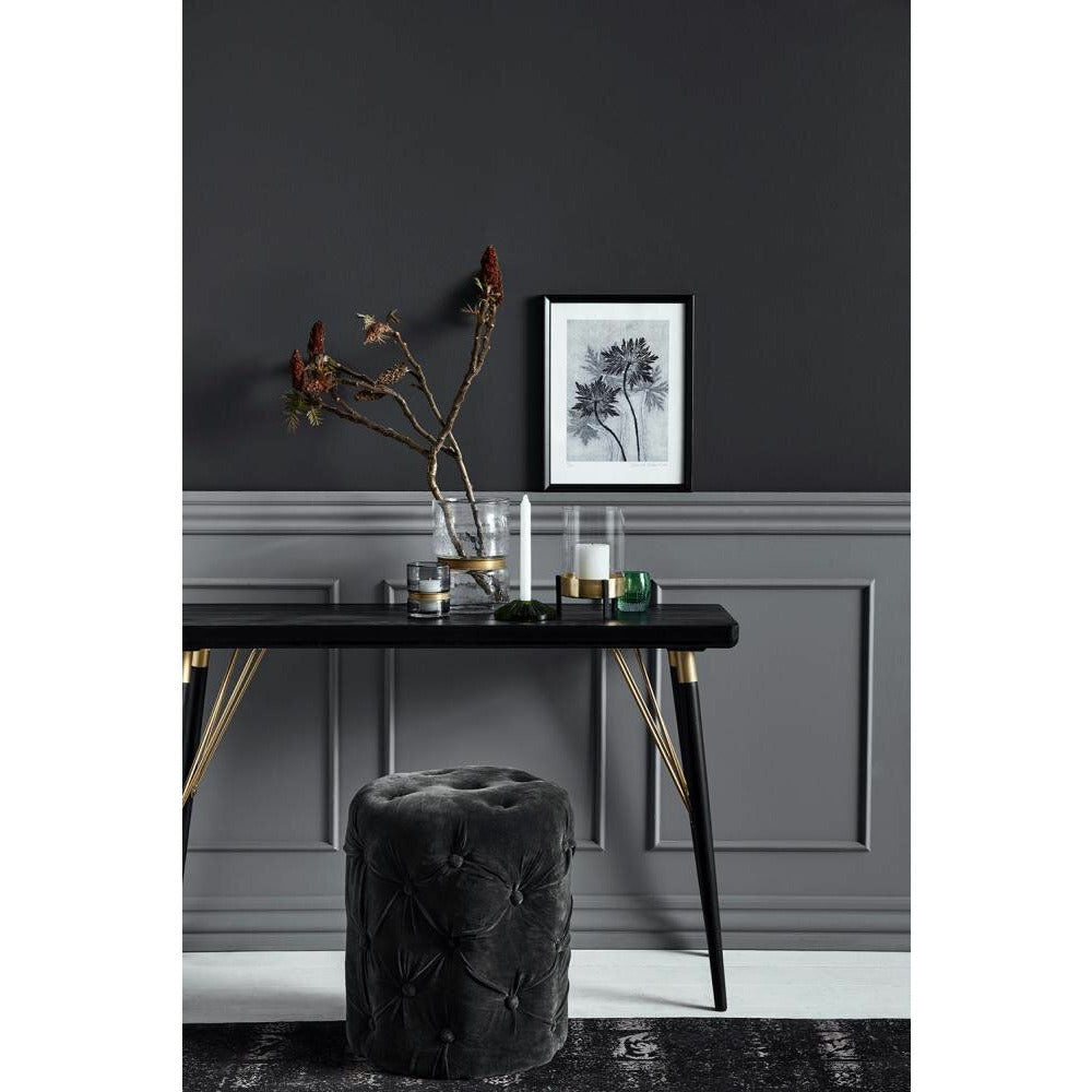 Nordal Console table in wood - 120 x 40 cm - black/matt gold