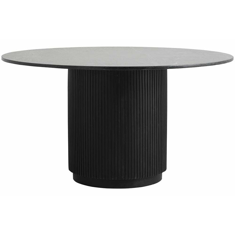 Nordal ERIE round dining table in wood and marble - ø140 cm - black