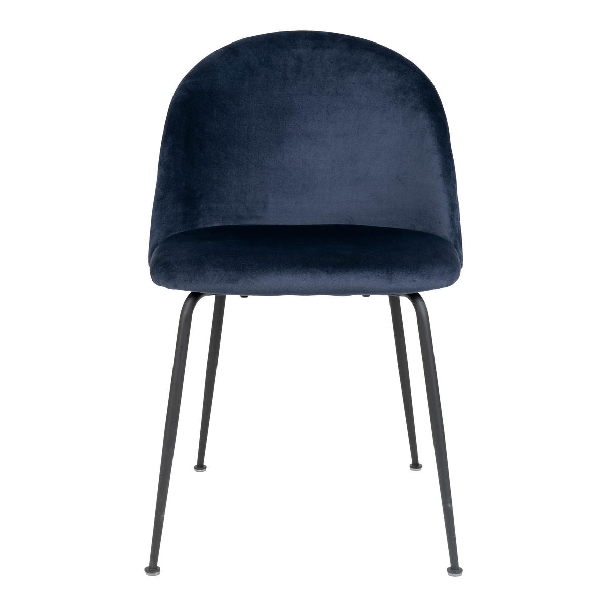 Geneva Dining Table Chair - Dining table chair in velor, blue with black legs, HN1205