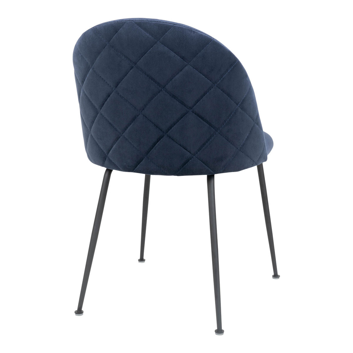Geneva Dining Table Chair - Dining table chair in velor, blue with black legs, HN1205