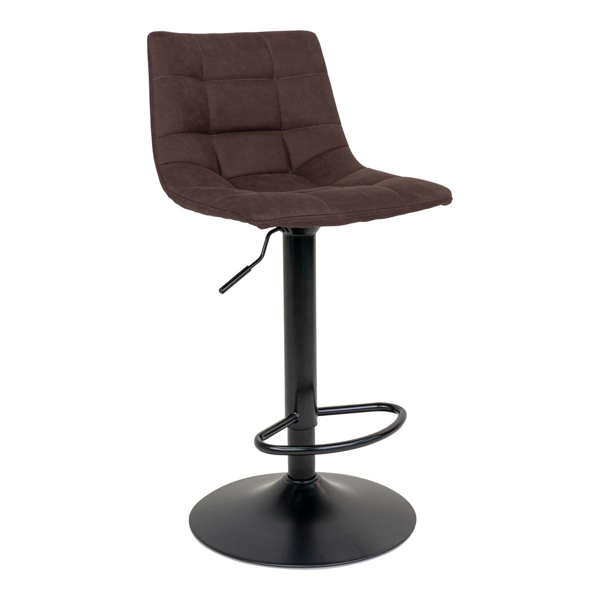 Middelfart bar stool - bar stool in microfiber, dark brown with black legs