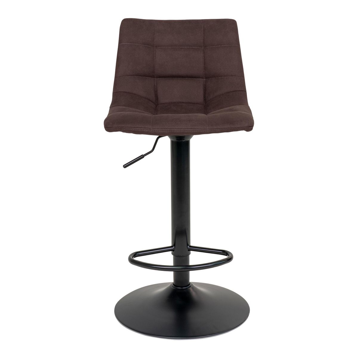 Middelfart bar stool - bar stool in microfiber, dark brown with black legs