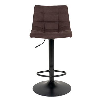 Middelfart bar stool - bar stool in microfiber, dark brown with black legs