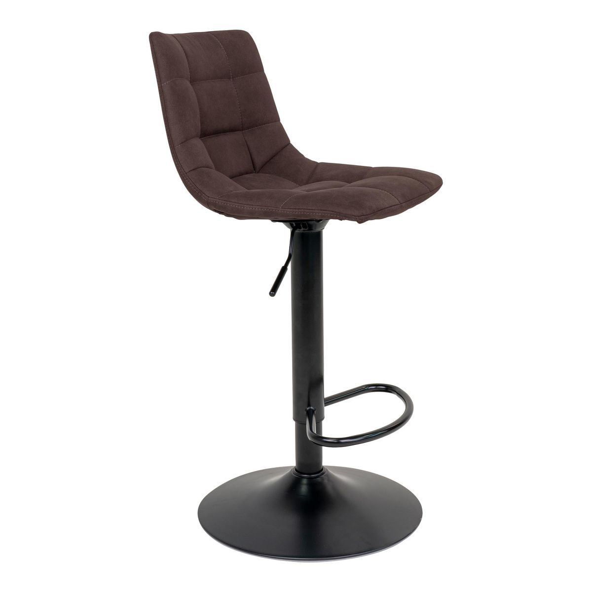 Middelfart bar stool - bar stool in microfiber, dark brown with black legs